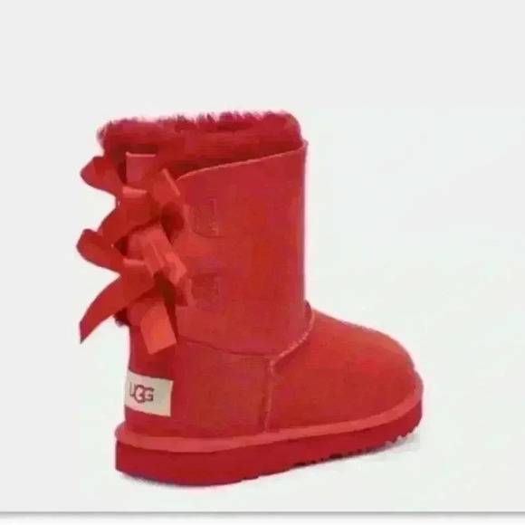 New UGG Toddler size 6 Samba Red Bailey Bow II boots - Picture 1 of 9